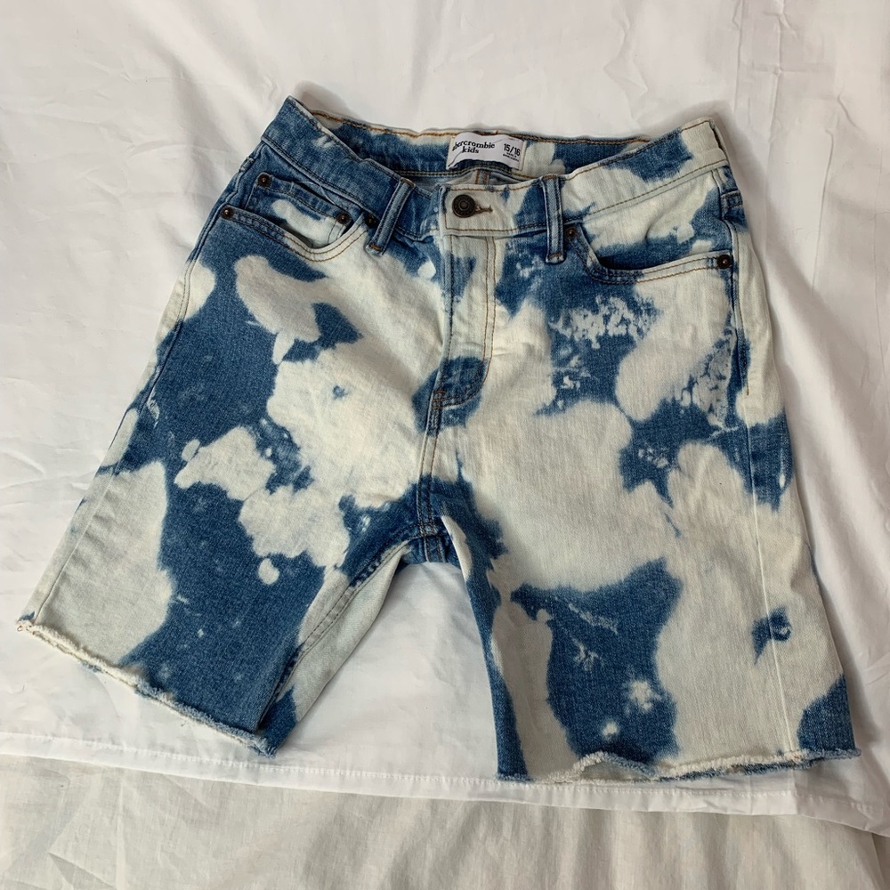abercrombie kids girls bleached jean shorts 15/16 - Picture 1 of 9